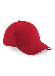 Beechfield BF020 - Athleisure 6 Panel Cap Classic Red/White