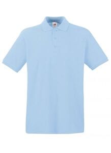 Fruit of the Loom SC385 - Men's Premium 100% Cotton Polo Shirt Sky Blue