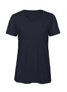 B&C BC058 - Women's tri-blend v-neck t-shirt Navy