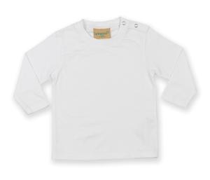 Larkwood LW021 - This long-sleeved Larkwood baby T-shirt  White