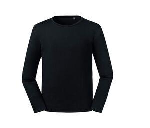RUSSELL RU100M - Men's Organic Long Sleeve T-Shirt Black