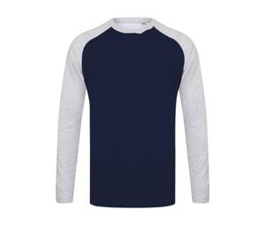 SF Men SF271 - Baseball long-sleeved T-shirt Oxford Navy / Heather Grey