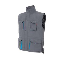 VELILLA V5902 - GILET MATELASSÉ BICOLORE MULTI-POCHES Grey / Sky Blue