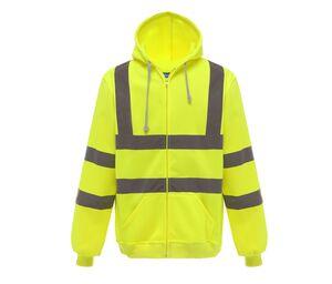 Yoko YKK07 - High visibility zip-up hoodie Hi Vis Yellow