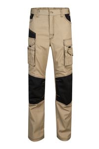 Velilla 103011B - TWO-TONE CANVAS TROUSERS SAND BEIGE/BLACK