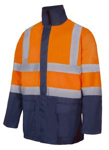 Velilla 306003 - HV 4IN1 TWO-TONE PARKA MARINE BLUE/HI-VIS ORANGE