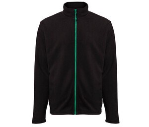 BLACK&MATCH BM700 - Men's zipped fleece jacket Black/ Kelly Green