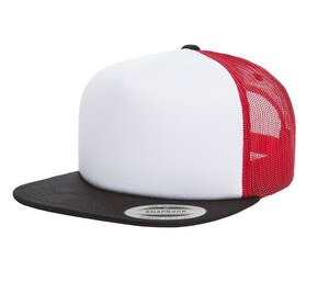 FLEXFIT 6005FW - American cap with flat visor Black / White / Red